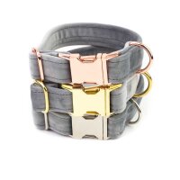 Hundehalsband Sametti Hellgrau