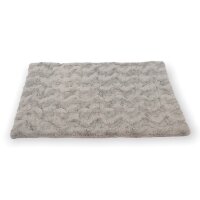 Wattierte Hundedecke Plaid Welle Hellgrau