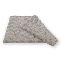 Wattierte Hundedecke Plaid Welle Hellgrau
