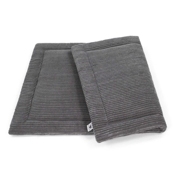 Wattierte Hundedecke Plaid Cord Grigio